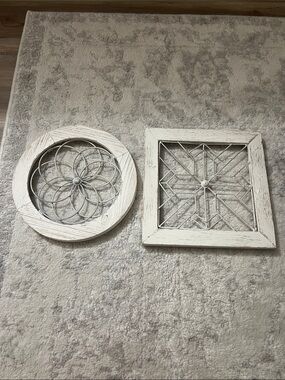 2 Wooden and medal wall decor
